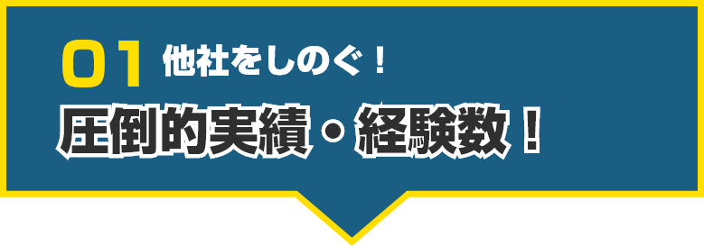 01 他社をしのぐ!圧倒的実績・経験数!