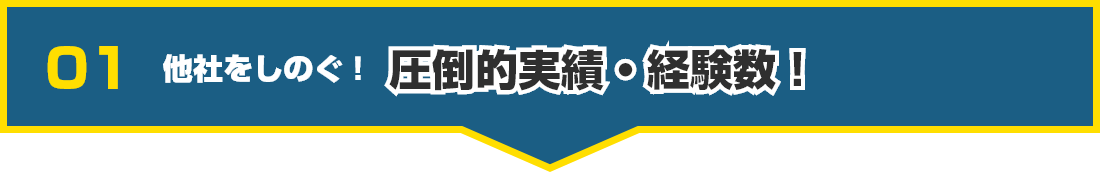 01 他社をしのぐ!圧倒的実績・経験数!